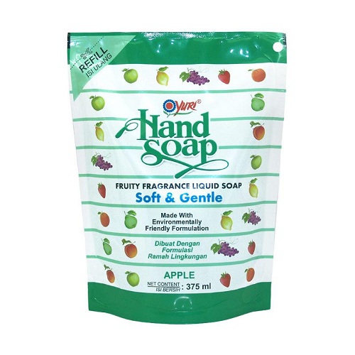 Yuri Hand Soap Apple Pouch 375ml - A